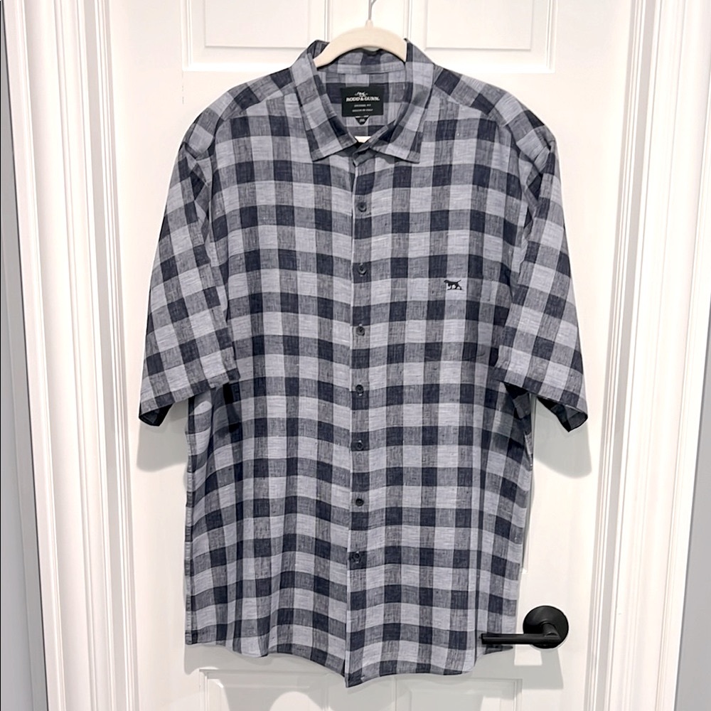 Rodd & Gunn Linen Silk Short Sleeve Button Down Shirt XXL Casual Summer Collar